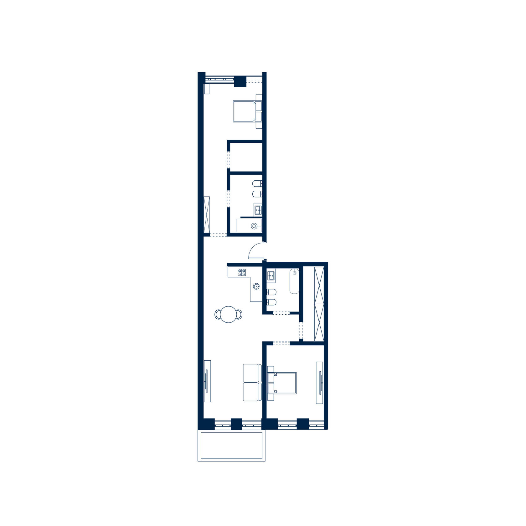 Планировка 42 м² · апт. 1005